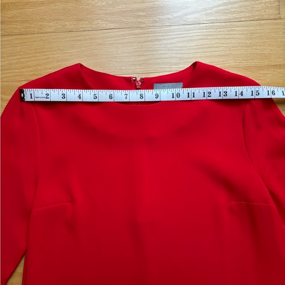 COS long sleeve red dress with pleated hem - Picture 9 of 9